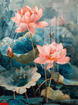 File tranh File tranh gốc in tranh tường nền tổng hợp H18630 (bản gốc) in lụa 5D