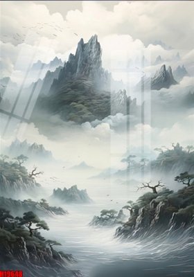 Ảnh gốc File tranh gốc in tranh tường nền tổng hợp H19648 (độ nét cao) in tráng gương