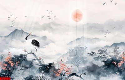 File gốc File tranh gốc in tranh tường nền tổng hợp H19969 (in lụa) chi tiết cao