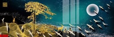 Tải file File tranh decor tranh bộ treo tường tổng hợp H2008 (PSD) cho in tranh kính