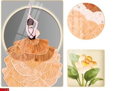 File tranh File tranh gốc in tranh tường nền tổng hợp H20121 (bản gốc) treo phòng ăn