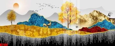 Download file gốc File tranh decor tranh bộ treo tường tổng hợp H2109 (in lụa) nghệ thuật