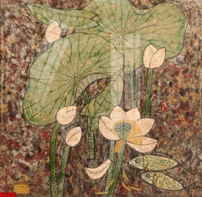 Tải file File tranh gốc in tranh tường nền tổng hợp H21092 (gốc) chủ đề hoa sen