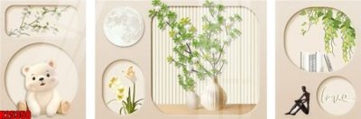 Download file tranh File tranh gốc in tranh tường nền tổng hợp H25358 (file gốc PSD)