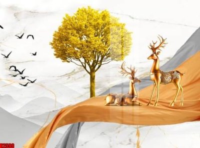 File gốc File tranh decor tranh bộ treo tường tổng hợp H2599 (in tráng gương) hiện đại