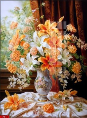 File gốc File tranh gốc in tranh tường nền tổng hợp H27708 (in lụa) tranh mã đáo