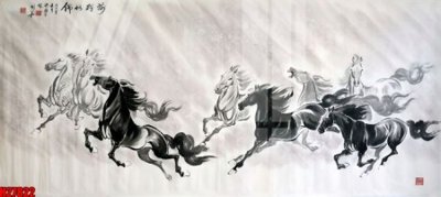 File gốc File tranh gốc in tranh tường nền tổng hợp H27822 (in lụa) tranh mã đáo