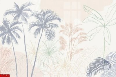 Download file gốc File tranh gốc in tranh tường nền tổng hợp H28433 (in lụa) hoa lá