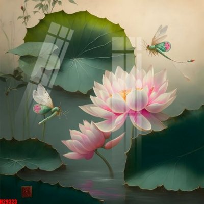 File gốc File tranh gốc in tranh tường nền tổng hợp H29323 (in mica) trang trí