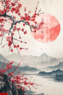 File gốc File tranh gốc in tranh tường nền tổng hợp H29476 (in lụa) tranh mã đáo