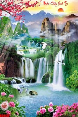 Tải file File tranh gốc in tranh tường nền tổng hợp H30130 (PSD) cho in ấn quảng cáo