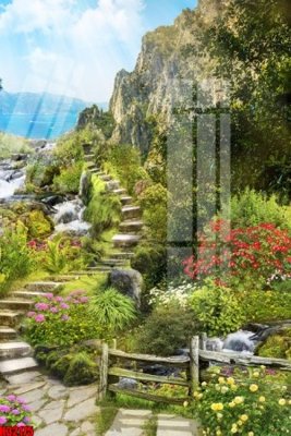 File tranh gốc in trần nhà File tranh gốc in tranh tường nền tổng hợp H32175 3D