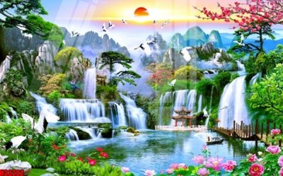 File tranh File tranh gốc in tranh tường nền tổng hợp H33202 (ảnh gốc) in trần 3D