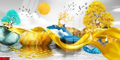 File gốc File tranh gốc in tranh tường nền tổng hợp H34257 (in lụa) tranh mã đáo