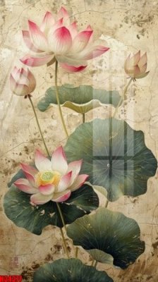 Download file gốc File tranh gốc in tranh tường nền tổng hợp H34377 (in lụa) tranh 3D