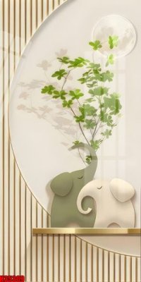 File gốc File tranh gốc in tranh tường nền tổng hợp H35309 (in lụa) tranh mã đáo