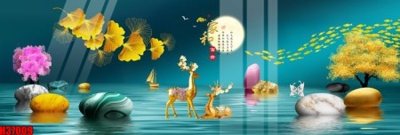 File gốc File tranh gốc in tranh tường nền tổng hợp H37009 (in lụa) chi tiết cao