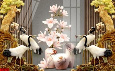 File gốc File tranh gốc in tranh tường nền tổng hợp H37622 (in lụa) chi tiết cao