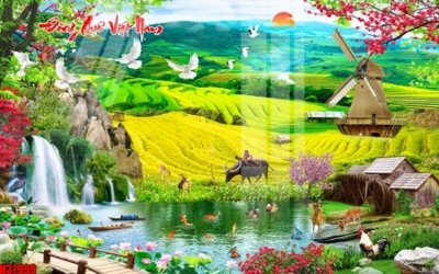 Download file gốc File tranh gốc in tranh tường nền tổng hợp H37999 (in mica) 3D