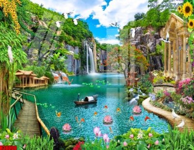 File gốc File tranh gốc in tranh tường nền tổng hợp H38000 (in lụa) tranh thuận buồm