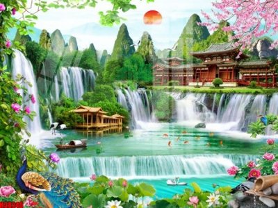 Download file gốc File tranh gốc in tranh tường nền tổng hợp H38240 (in lụa) cao cấp