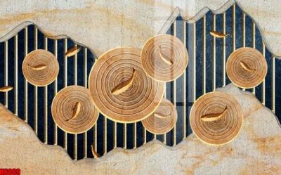 Hình ảnh file gốc file tranh nền tường thủy mặc tổng hợp H6069 (chất lượng cao)