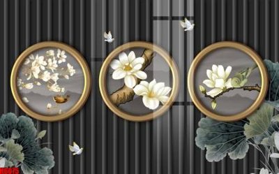 File tranh gốc file tranh nền tường thủy mặc tổng hợp H6075 chủ đề hiện đại