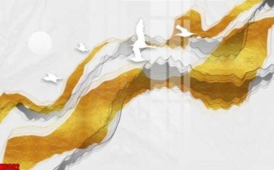 File tranh trang trí file tranh nền tường thủy mặc tổng hợp H6092 (file gốc)