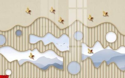 File in mica file tranh nền tường thủy mặc tổng hợp H6097 (bản gốc) sắc sảo