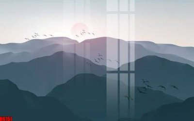 File PSD file tranh nền tường thủy mặc tổng hợp H6151 (bản gốc) độ phân giải cao