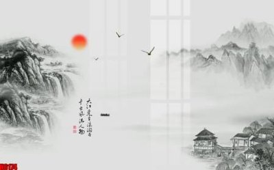 File in ấn file tranh nền tường thủy mặc tổng hợp H6174 chuyên nghiệp