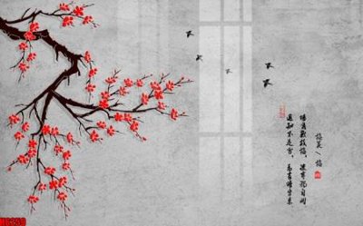 File tranh in tráng gương file tranh nền tường thủy mặc tổng hợp H6259 (siêu nét)