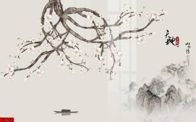 Tải file file tranh nền tường thủy mặc tổng hợp H6260 (gốc) chủ đề tôn giáo