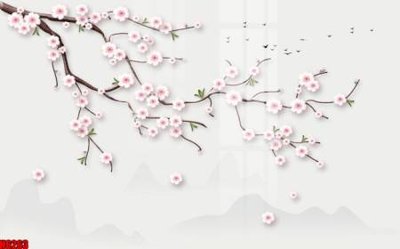 File tranh gốc in trần nhà file tranh nền tường thủy mặc tổng hợp H6263 3D