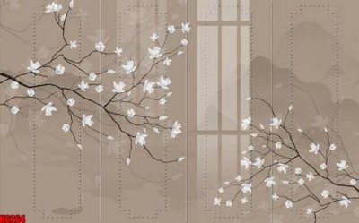 File tranh quảng cáo file tranh nền tường thủy mặc tổng hợp H6264 (file gốc) chuyên nghiệp