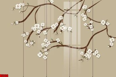 File PSD file tranh nền tường thủy mặc tổng hợp H6298 (chất lượng in ấn)