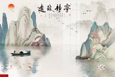 File tranh file tranh nền tường thủy mặc tổng hợp H6368 (bản gốc) treo quán cafe