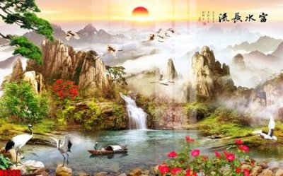 File gốc in ấn file tranh nền tường thủy mặc tổng hợp H6385 chuẩn màu CMYK