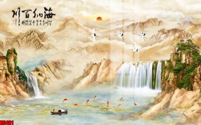 File gốc file tranh nền tường thủy mặc tổng hợp H6401 (cho in ấn) từ kho Filetranh