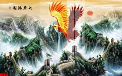 File tranh file tranh nền tường thủy mặc tổng hợp H6414 (gốc) phong cách tối giản