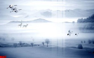 File gốc file tranh nền tường thủy mặc tổng hợp H6427 (ảnh chi tiết) để in lụa