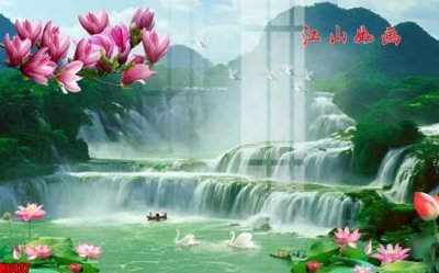 File in trần file tranh nền tường thủy mặc tổng hợp H6437 (bản gốc 3D) sống động