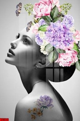 File PSD file tranh nền tường thủy mặc tổng hợp H6506 (bản gốc) dễ dàng edit