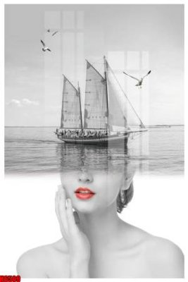 File tranh in trần 3D file tranh nền tường thủy mặc tổng hợp H6509 (ảnh gốc)