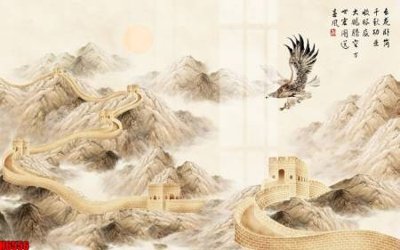 File tranh trang trí file tranh nền tường thủy mặc tổng hợp H6556 (tải file gốc)