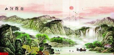 File gốc file tranh nền tường thủy mặc tổng hợp H6563 (cho in ấn) từ Filetranh.com