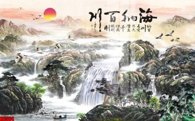 Tải xuống file tranh gốc file tranh nền tường thủy mặc tổng hợp H6564 (PSD/TIFF)