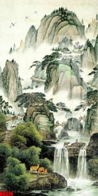 File tranh file tranh nền tường thủy mặc tổng hợp H6574 (ảnh gốc) độc quyền