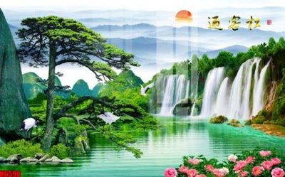 File gốc in ấn file tranh nền tường thủy mặc tổng hợp H6590 chuẩn màu CMYK