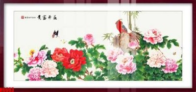 File gốc file tranh nền tường thủy mặc tổng hợp H6603 (in lụa) tranh thuận buồm